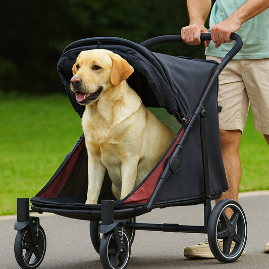 Large Dog easily go out with pet gear stroller