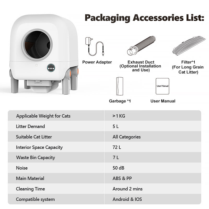 CC72 Automatic Self-Cleaning Cat Litter Box