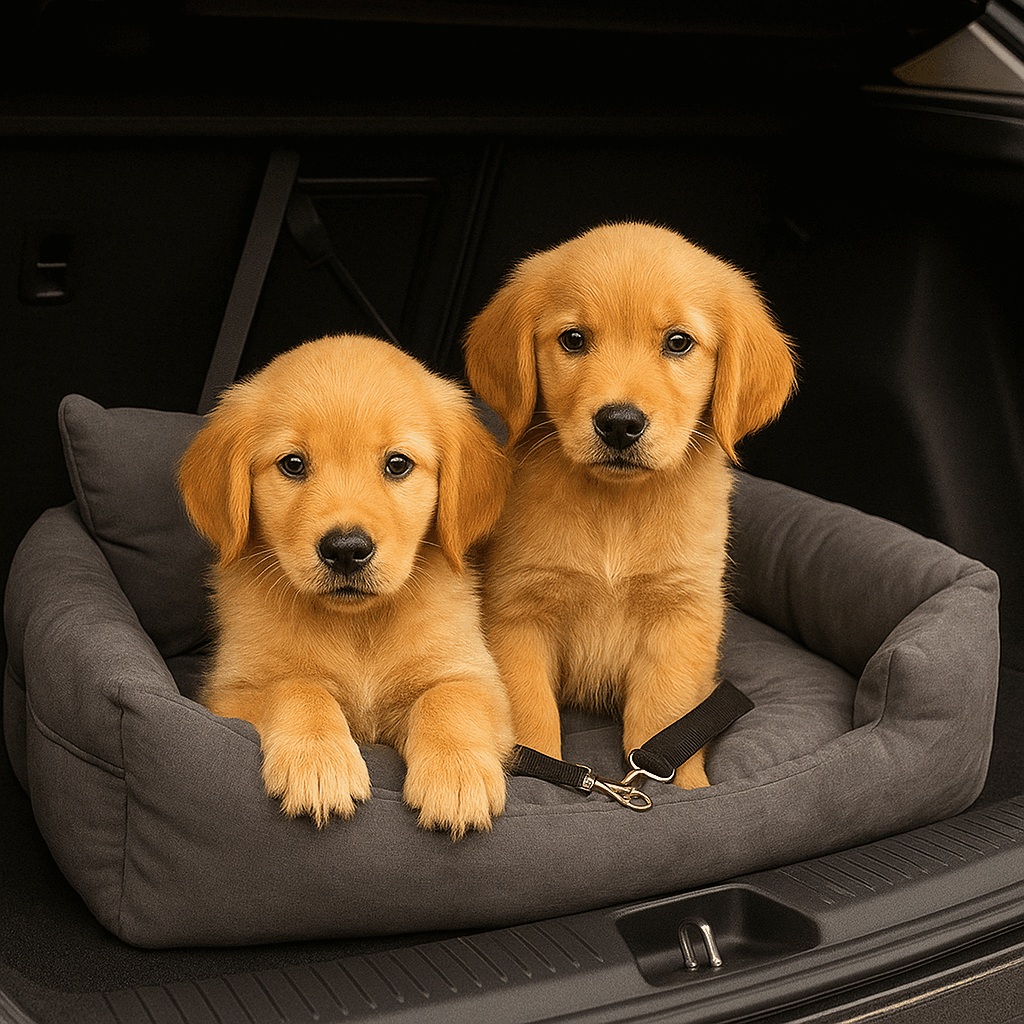 Pet Car Double Seat Travel Carries Bed for Medium Dog