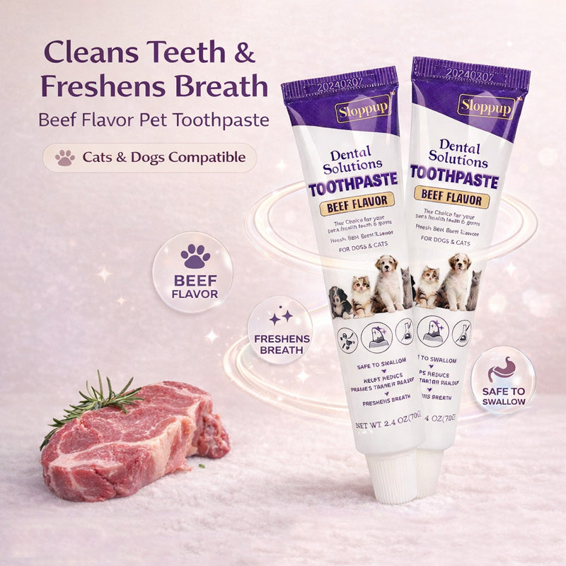 Pet Toothpaste Beef Flavor 2.4 oz Dental Care Tartar & Plaque Control for Fresh Breath