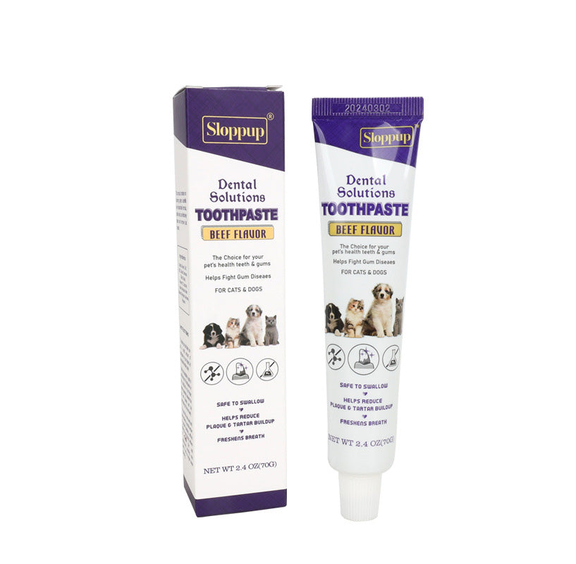 Pet Toothpaste Beef Flavor 2.4 oz Dental Care Tartar & Plaque Control for Fresh Breath
