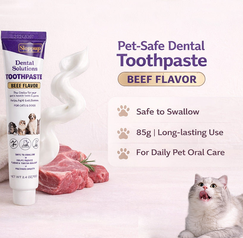 Pet Toothpaste Beef Flavor 2.4 oz Dental Care Tartar & Plaque Control for Fresh Breath