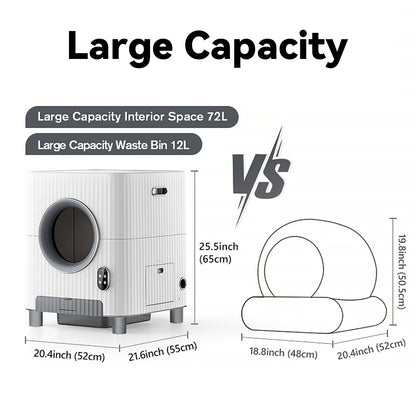 CA72 - Large Capacity Smart Cat Litter Box 72L