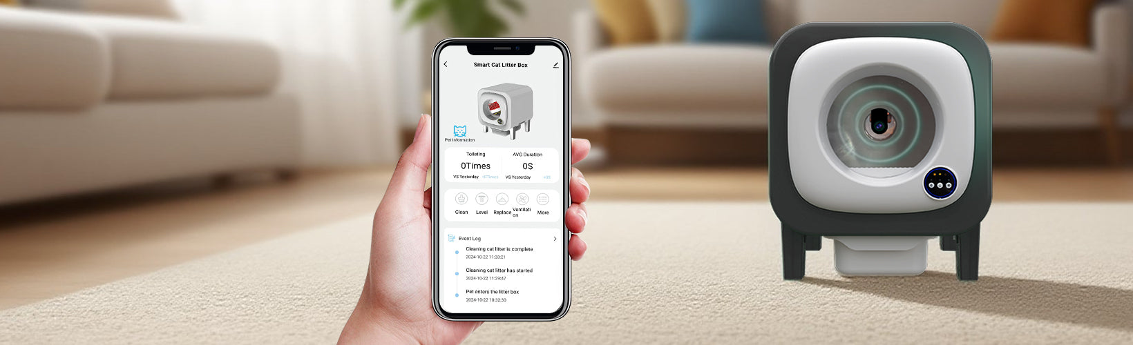 Automatic Slef-Cleaning Cat Litter Box app control