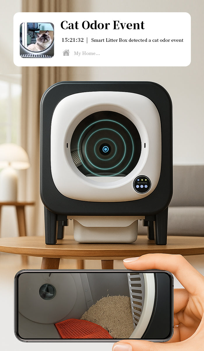 Automatic Slef-Cleaning Cat Litter Box app control with camera