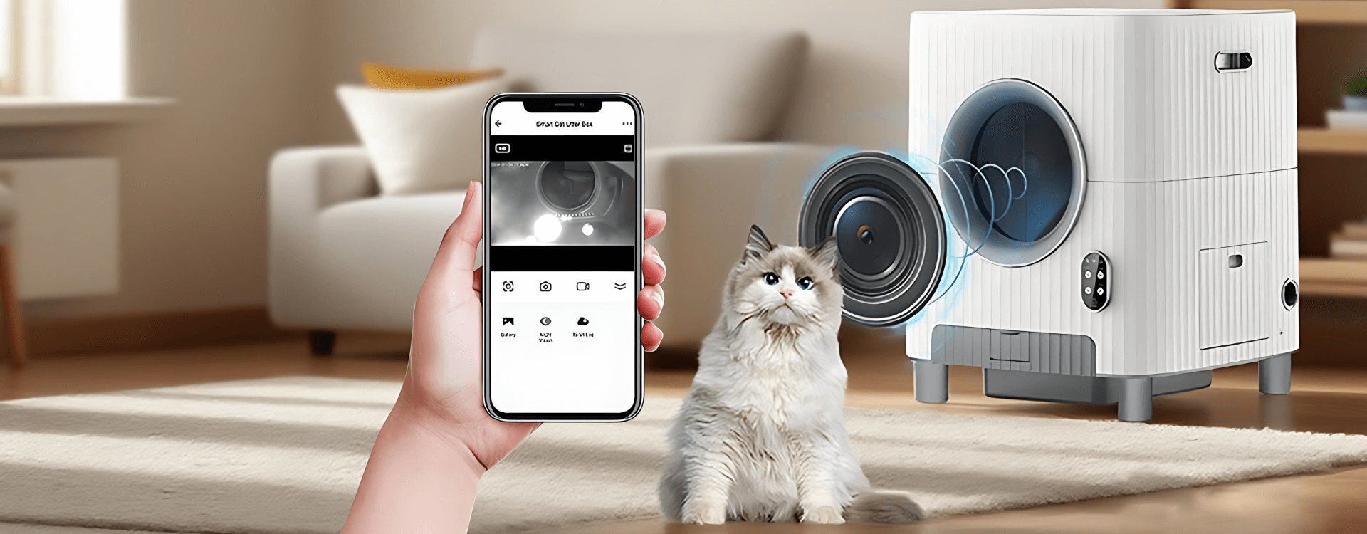 CA72 Smart Litter Box with camera