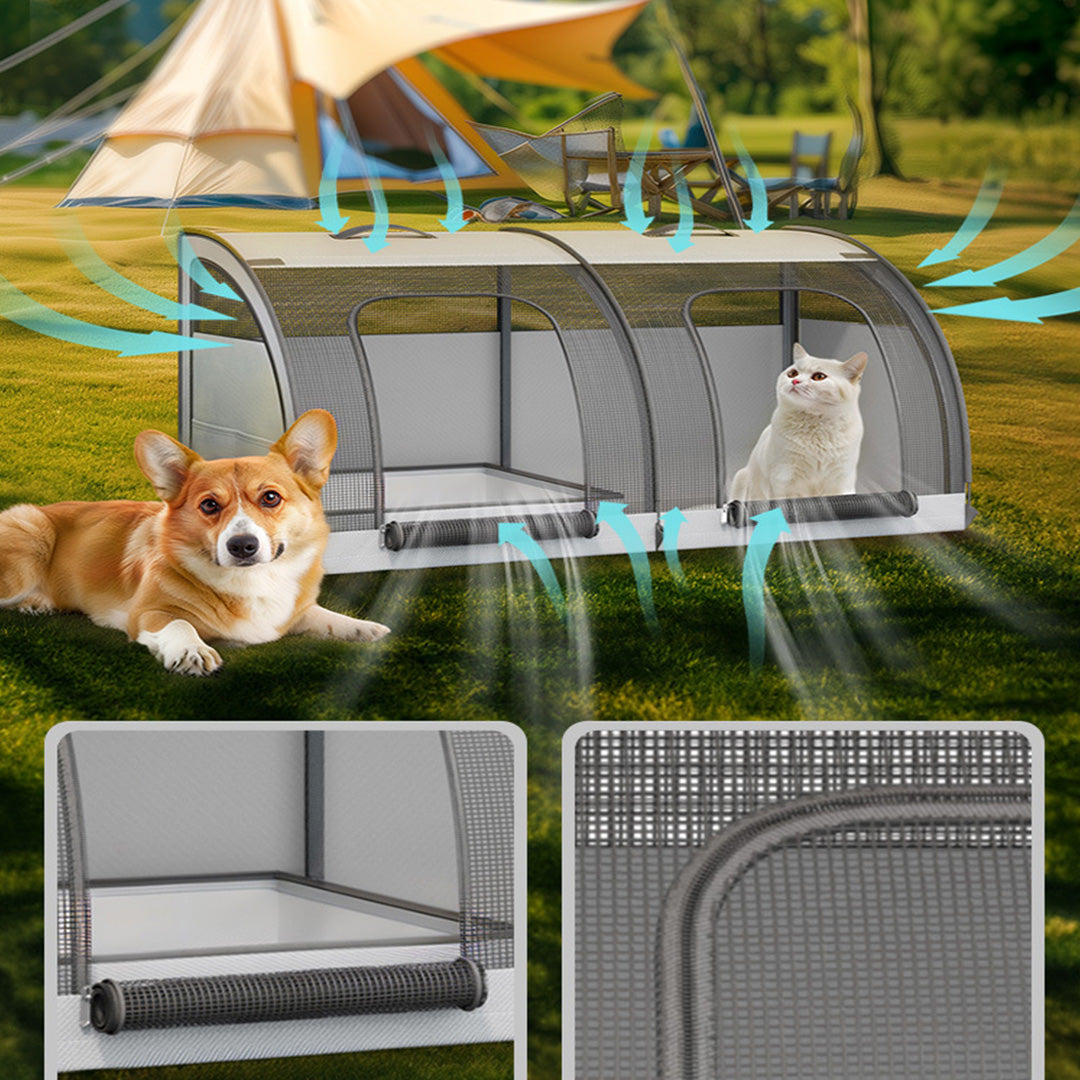 CC17 Soft-Sided Car Pet Carrier Travel Crate Multi-sided breathable mesh for fresh airflow