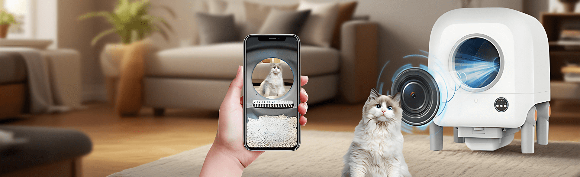 CC72 APP Controlled Automatic Self-Cleaning Litter Box Banner