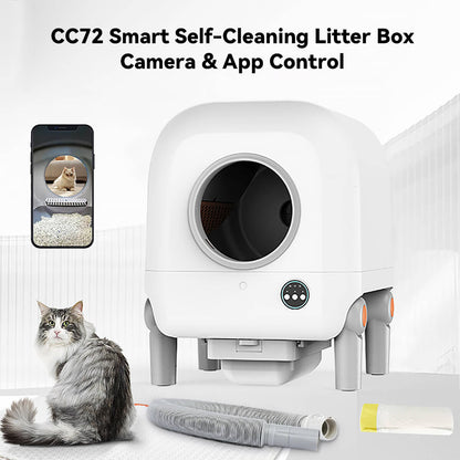 CC72 Automatic Self Cleaning Litter Box Camera and App Control