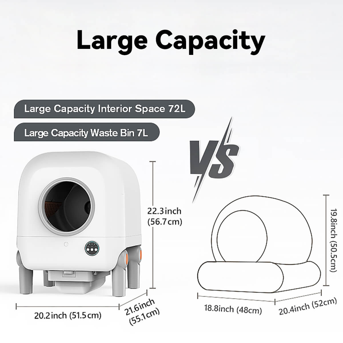 CC72 Automatic Self Cleaning Litter Box have a Large Capacity