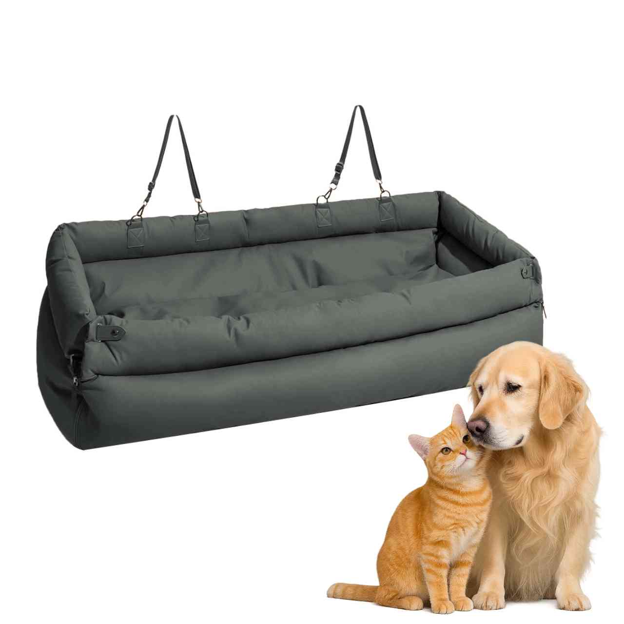 CS120 Pet Booster Seat Cozy Car Safety Carrier for Cats and Dogs Blue