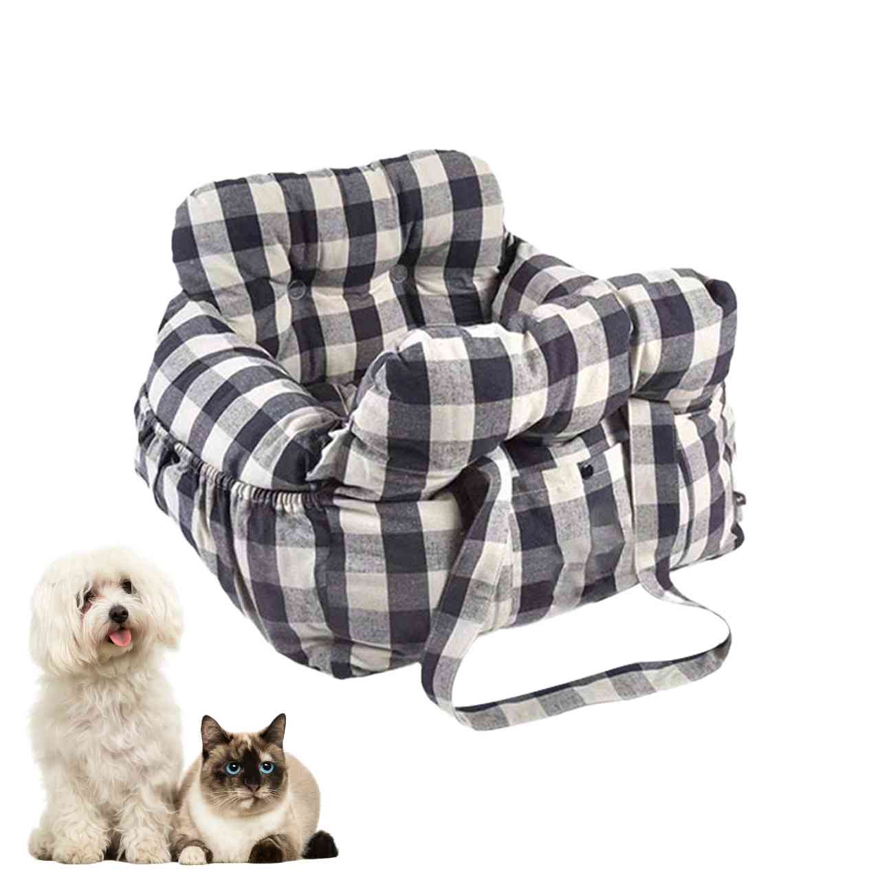 CS46 Pet Car Seat Carrier Sofa Checkered