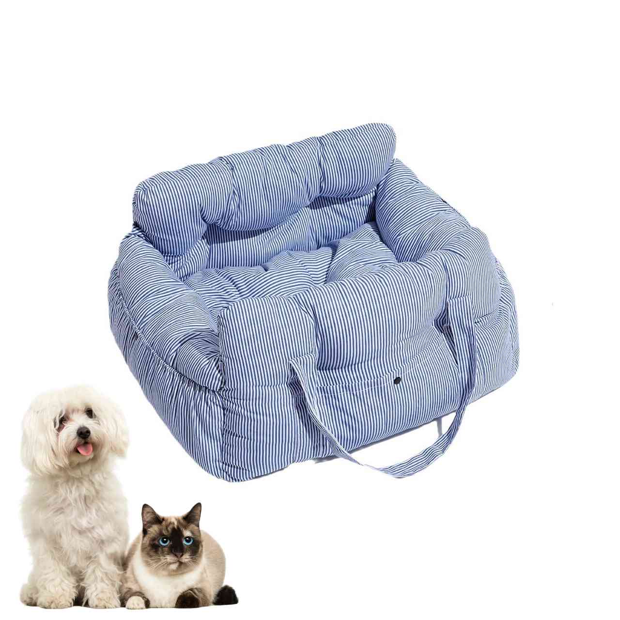 CS46 Portable Pet Car Seat Carriers Cozy Bolster Bed Blue