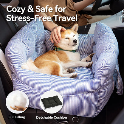 CS46 Portable Pet Car Seat Carriers Cozy Bolster Bed Comfort and Safe for Pet