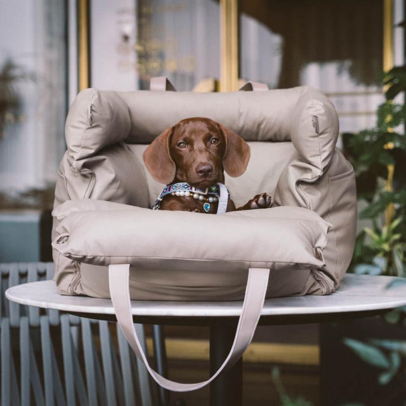 CS55 Pet Car Carrier Seat Grey Beige