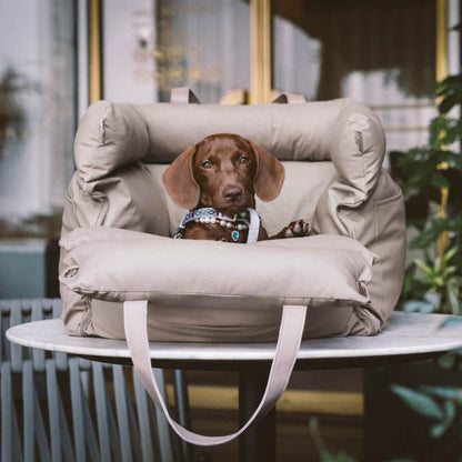CS55 Pet Car Carrier Seat Grey Beige