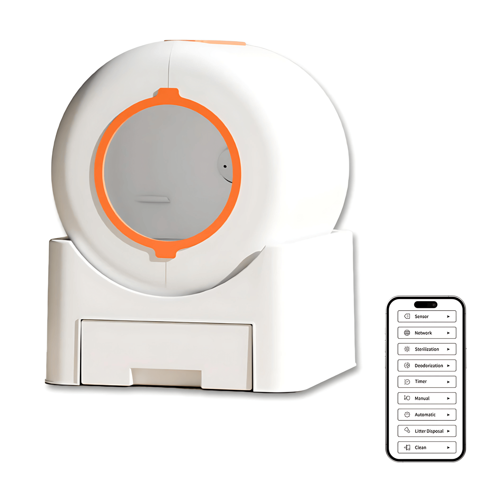 CV64 Automatic self cleaning litter box app controlled