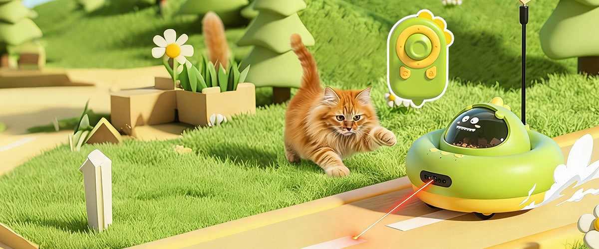 Smart treat dispensing interactive cat toy for indoor cats