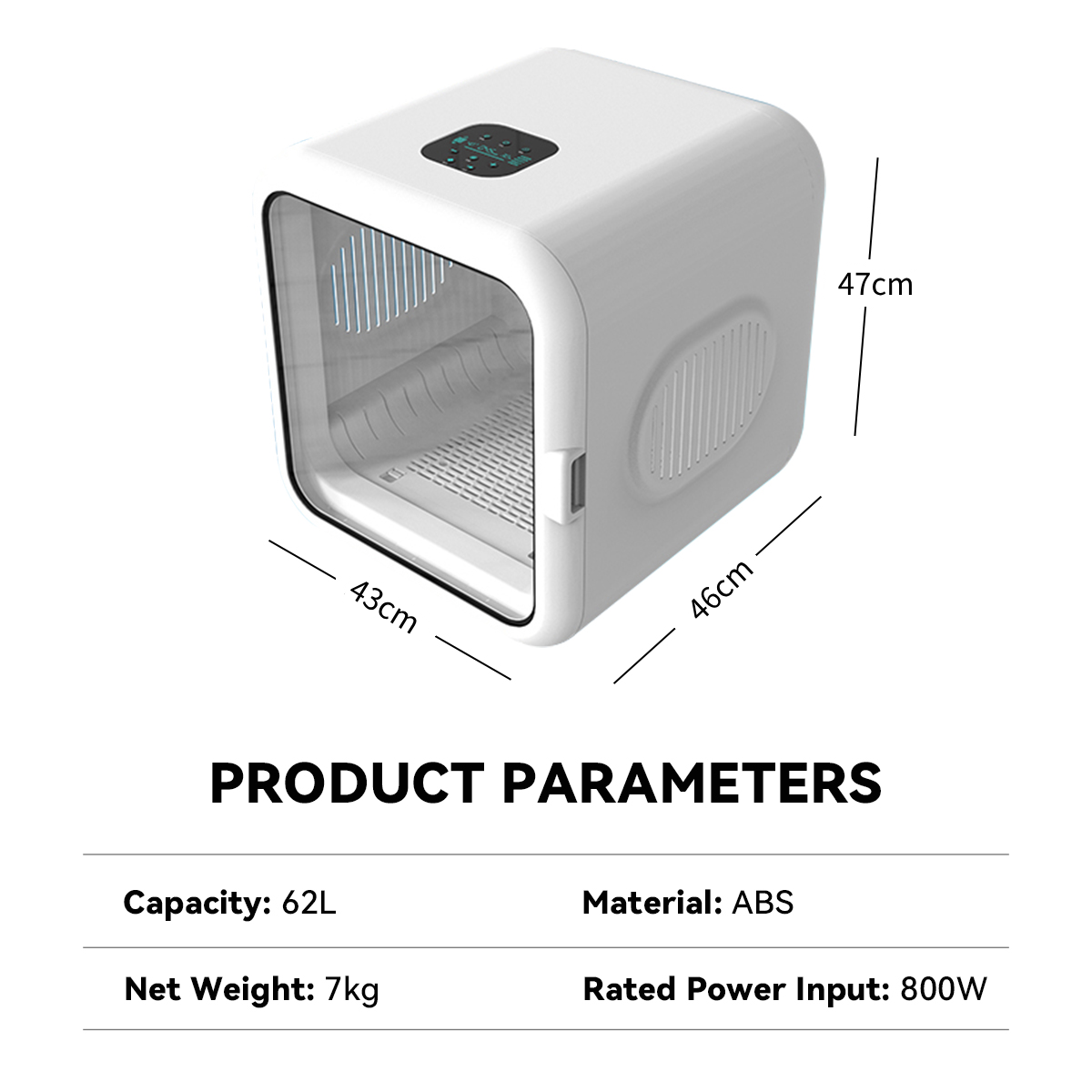 DL62 Smart Pet Dyer Box Parameters