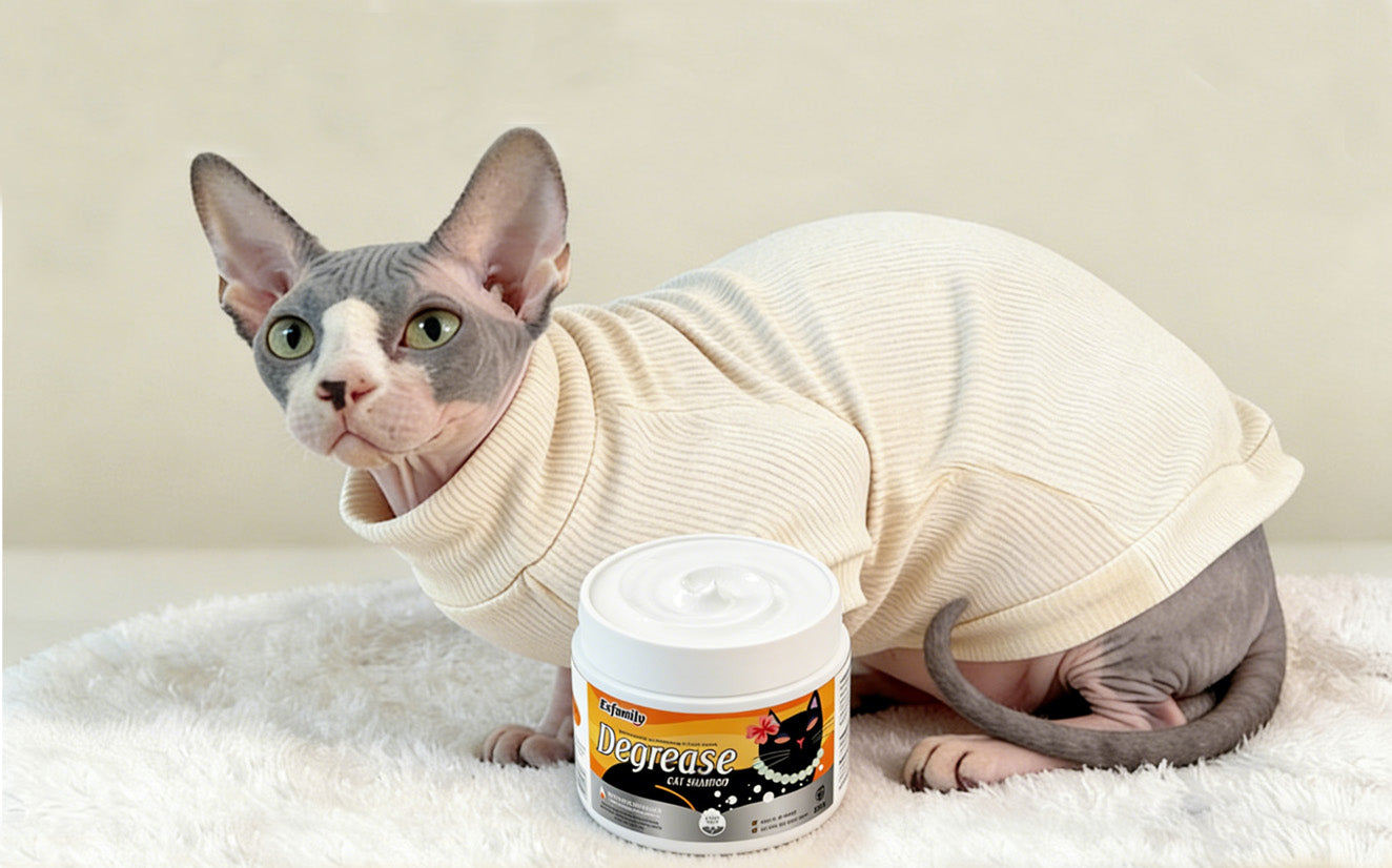 Degreasing paste safe for sensitive cats like Sphynx cats