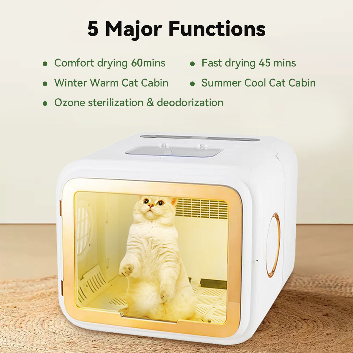 Foldable Smart Pet Drying Box with 5 Major Functions