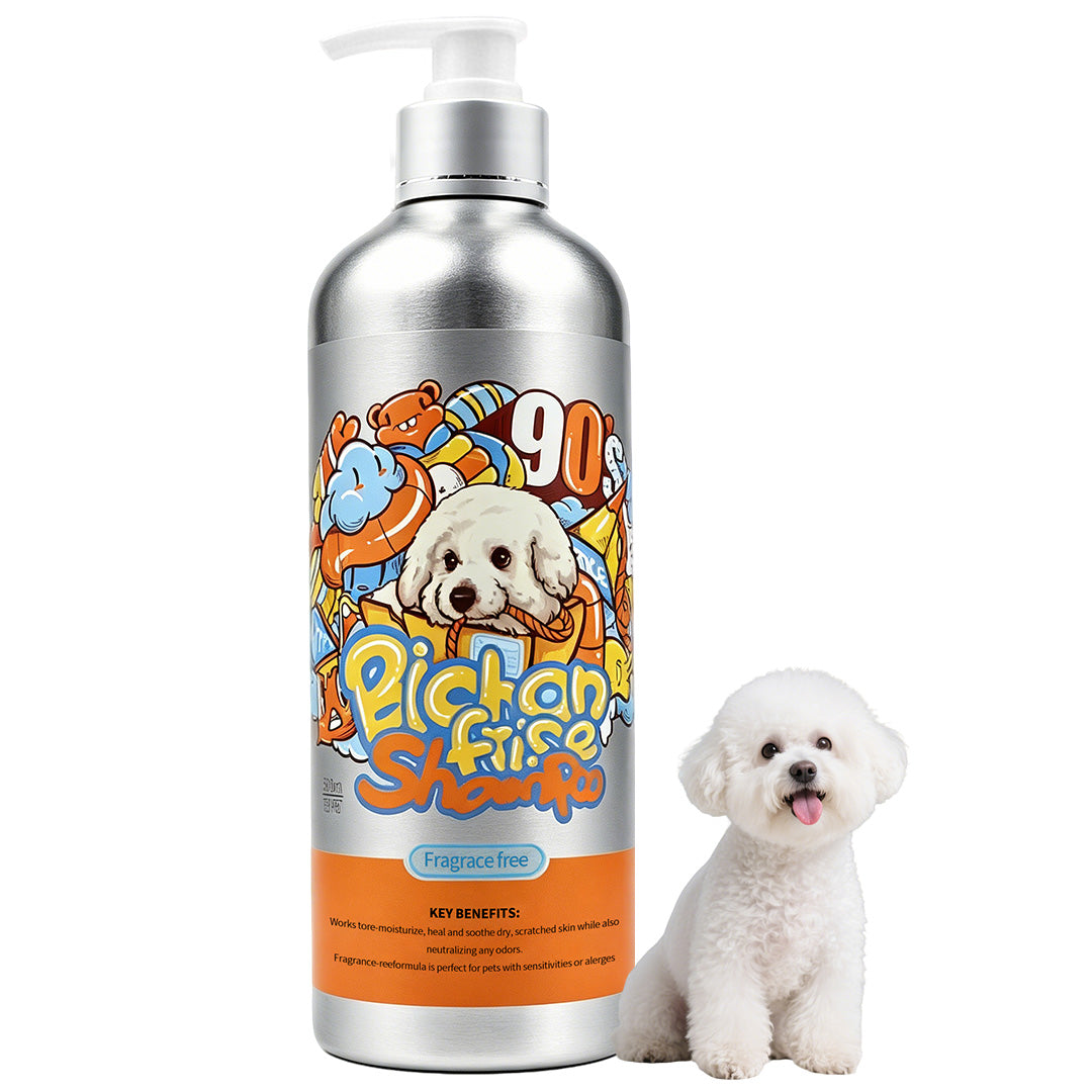 Fragrance-Free pet shampoo for Bichon Frise gently removes dirt and buildup while helping light-colored coats look clean, bright, and fluffy.
