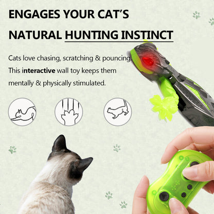 Remote control gecko toy for cats moving on wall and floor