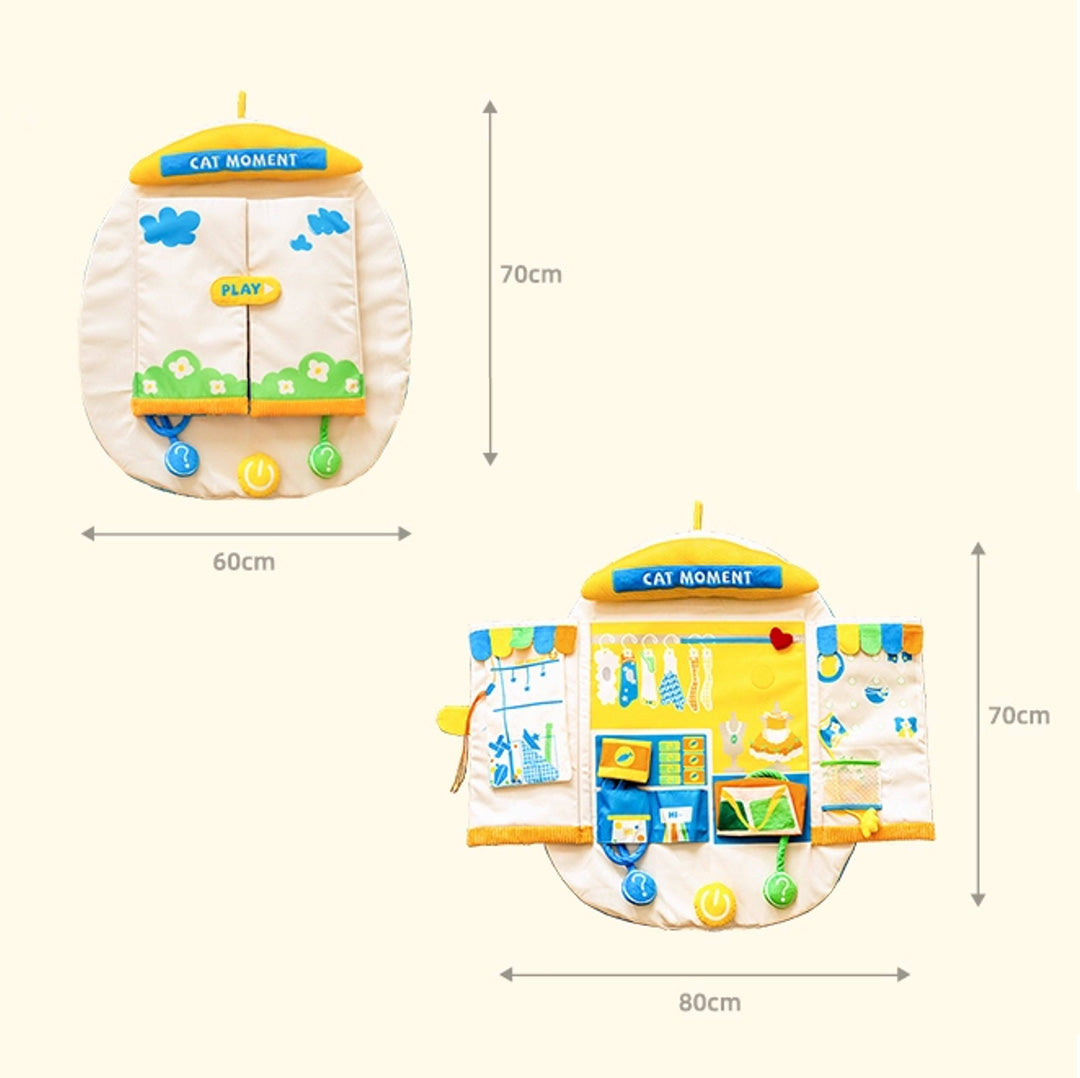 Size guide showing dimensions of interactive cat Sniffing mat