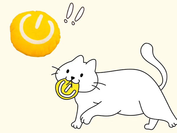 Cat engaging in patrol play using removable toys on interactive play mat