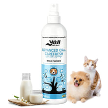 Milk flavor pet oral spray for dogs and cats with fresh beef cubes and happy pets