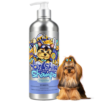 No added fragrance pet shampoo for Yorkshire Terrier helps soften fine, silky coats while keeping fur smooth, manageable, and fresh.