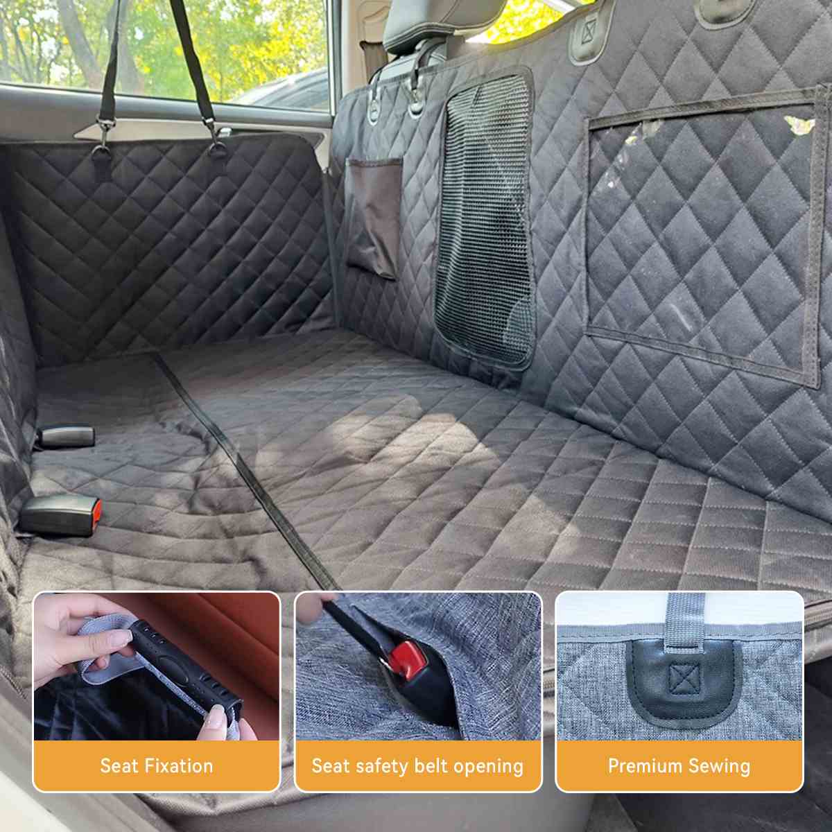OC001  Pet Car Seat Cove Dogs Backseat Barrier for SUVs Cars Details