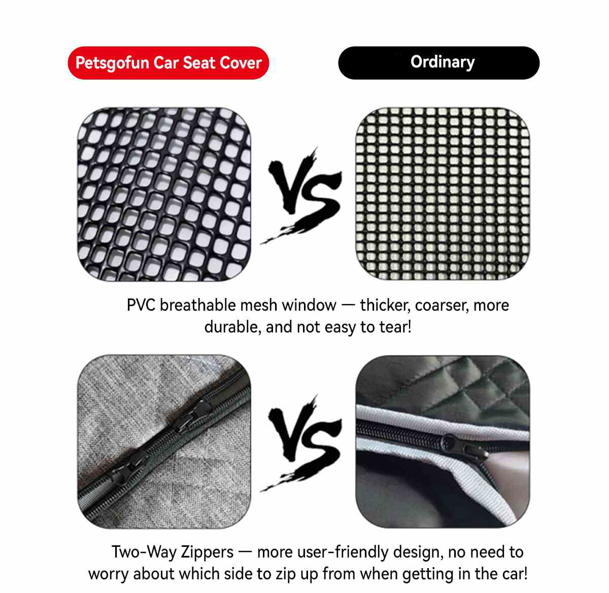 OC001  Pet Car Seat Cove Dogs Backseat Barrier for SUVs Cars Material