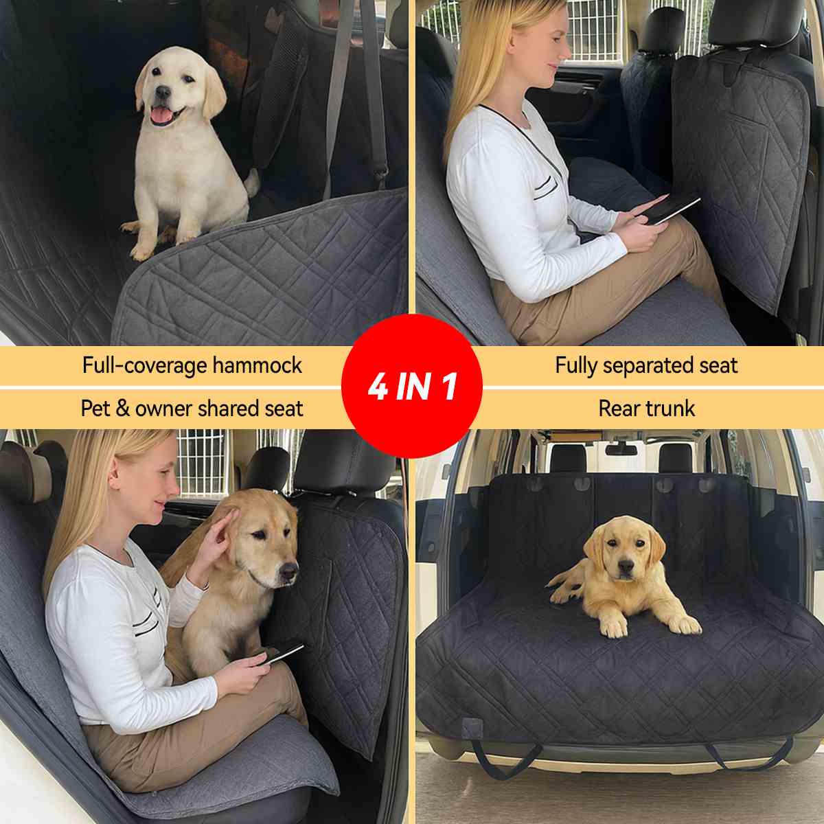 OC001  Pet Car Seat Cove Dogs Backseat Barrier for SUVs Cars Muti Uses