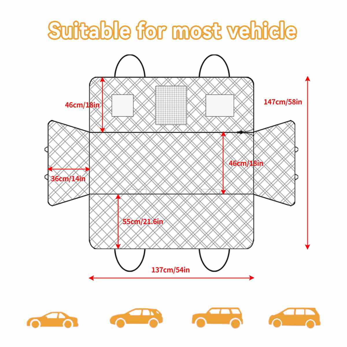OC001  Pet Car Seat Cove Dogs Backseat Barrier for SUVs Cars Specifications