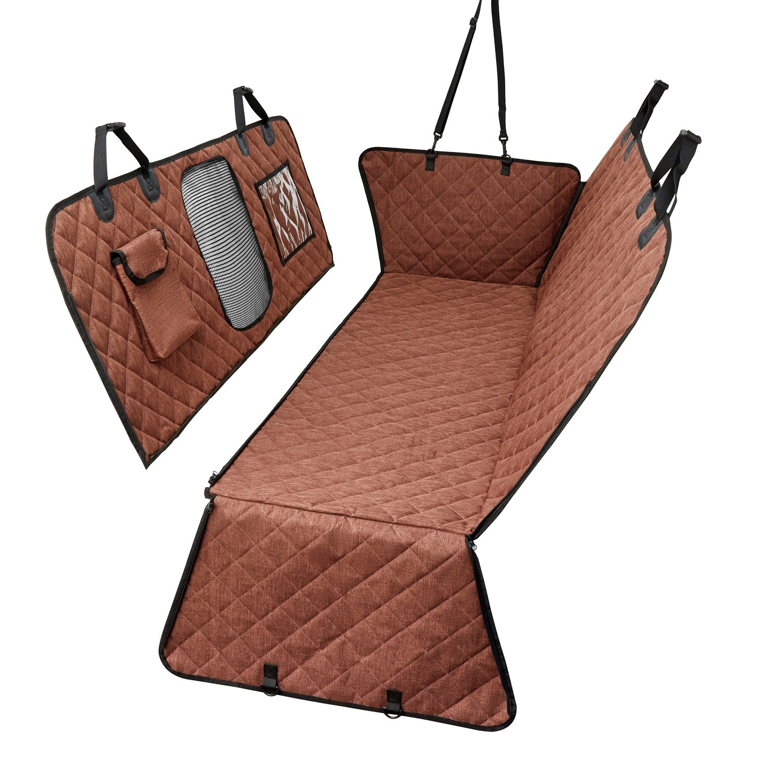 OC003  Pet Car Seat Cove Dogs Backseat Brown