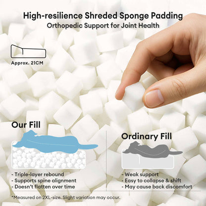 Pet Bed with High Resilience Shreded Sponge Padding