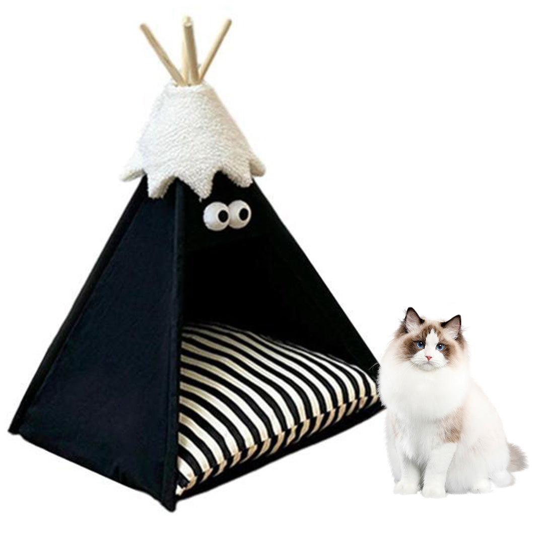 PB55 Cat Bed Pet Indoor Tent Black 