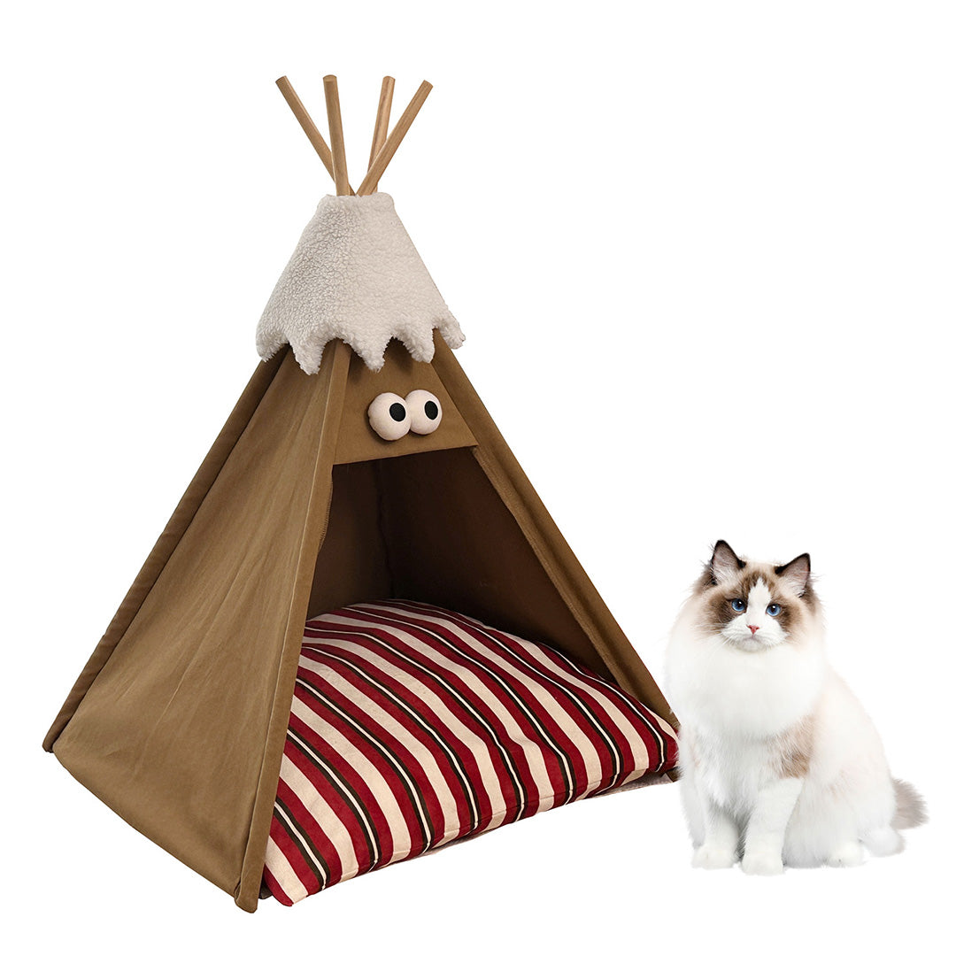 PB55 Cat Bed Pet Indoor Tent Brown
