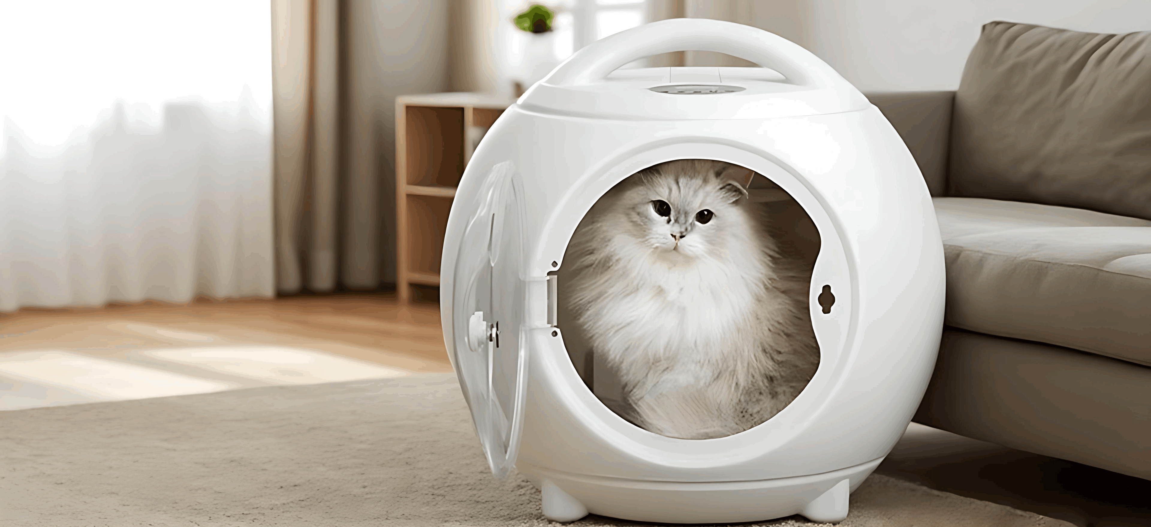 Safe Stress-Free for cat at home Grooming Pet Dryer Box with Handle