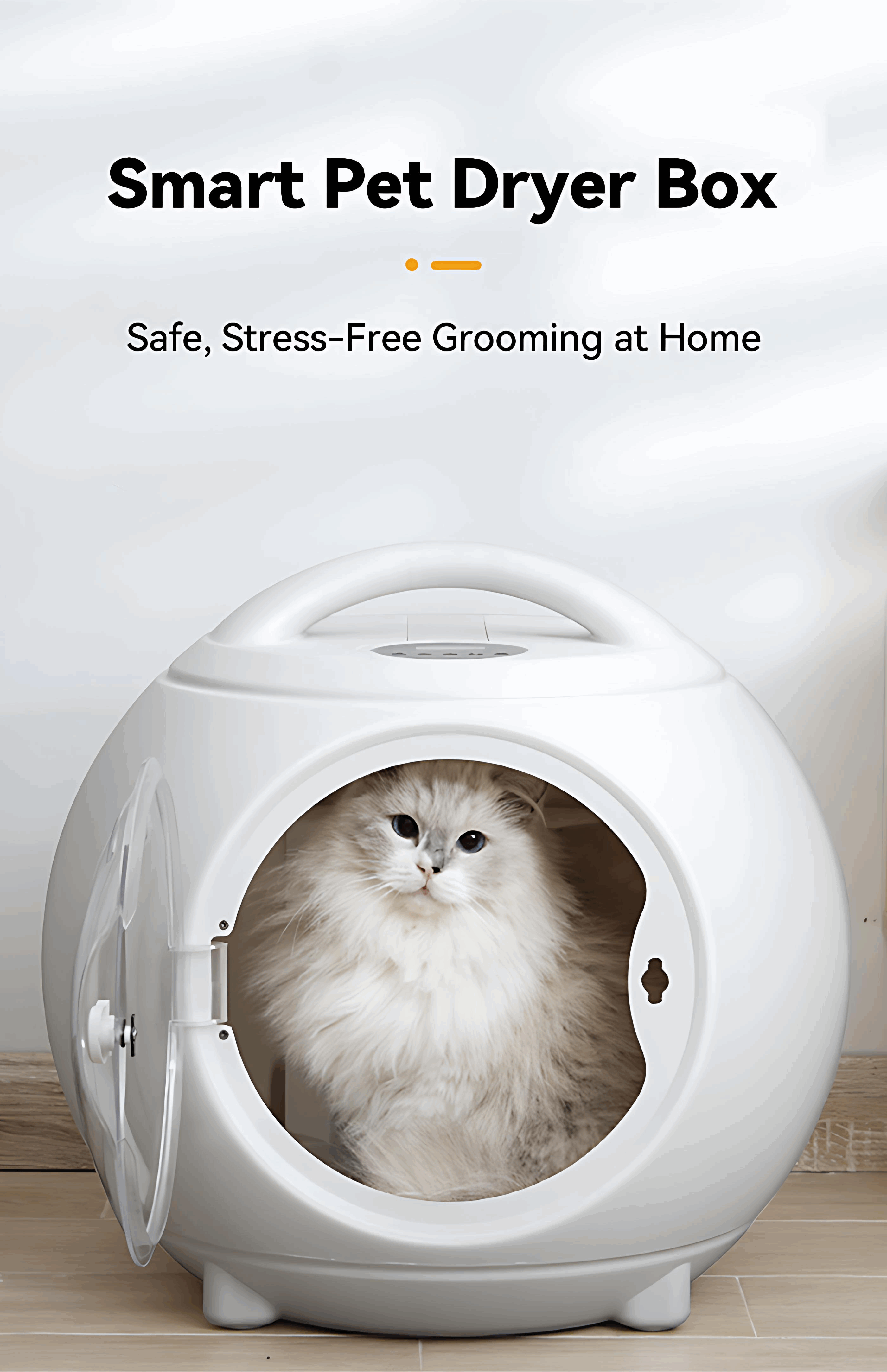 Safe Stress-Free for cat at home Grooming Pet Dryer Box with Handle