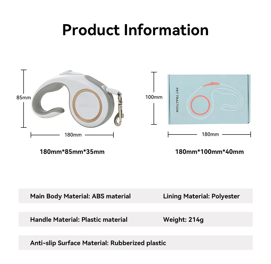 Automatic dog leash designed for safe and comfortable daily walks