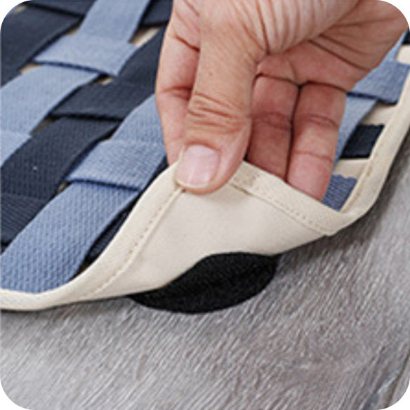 Strong hook-and-loop fastening on dog snuffle mat to prevent slipping