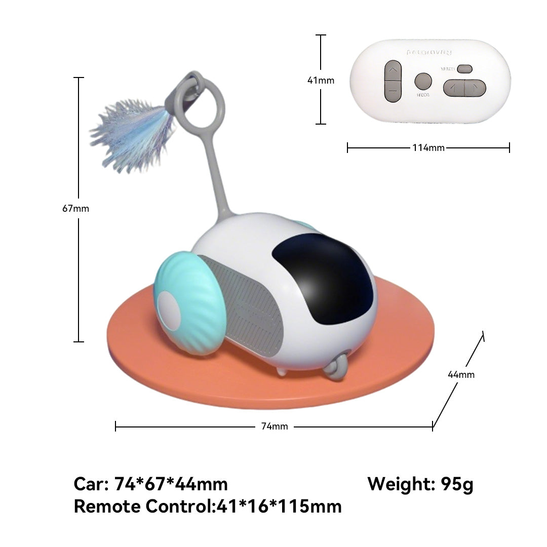 The size of smart automatic cat toy is 74*67*44mm