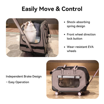 SC17 Rolling Pet Carrier with Removable Wheels Outdoor Gear Trolley Easy Move and Control