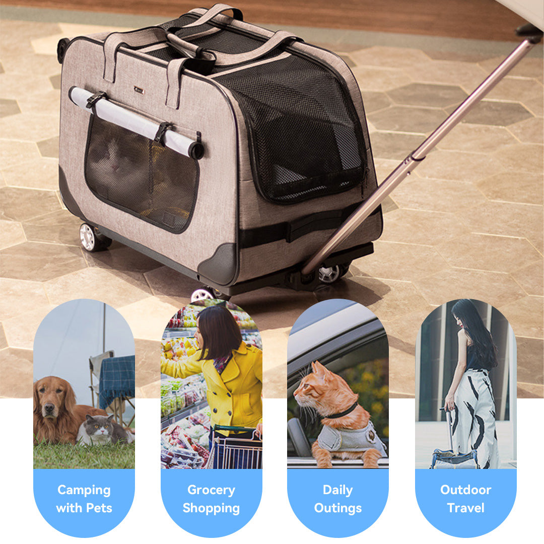 SC17 Rolling Pet Carrier with Removable Wheels Outdoor Gear Trolley Suitable for multiple uses