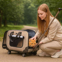 SC17 Rolling Pet Carrier with Removable Wheels Outdoor Gear Trolley for Small Medium Cats and Dogs