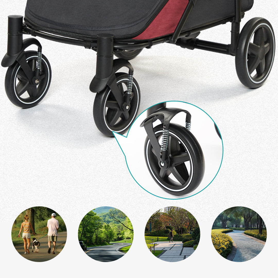 SL60 Pet Outdoor Carrier Stroller Smooth Ride with Upgraded Wheels