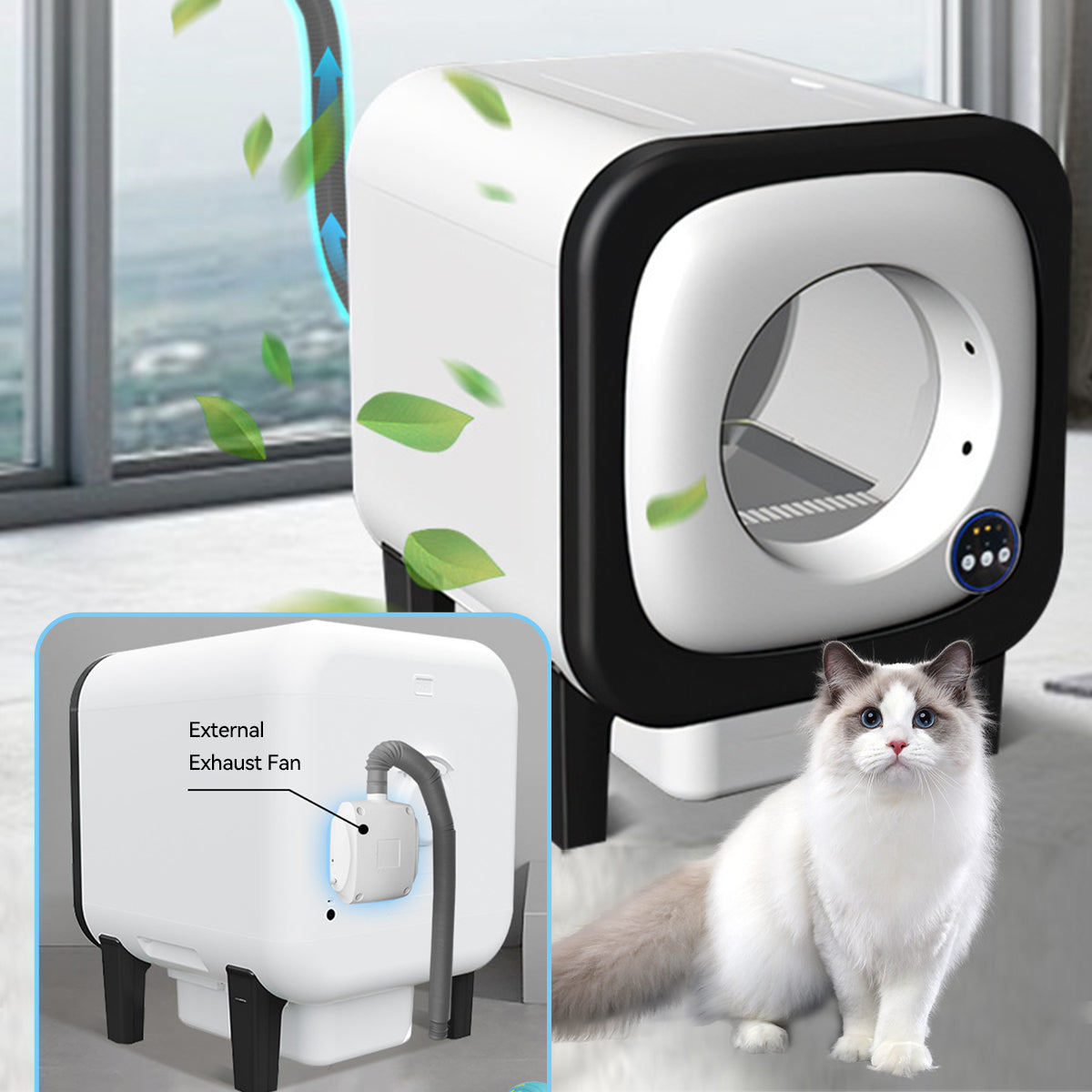 Smart Cat litter Box with Strong Deodorization of fresh Air System