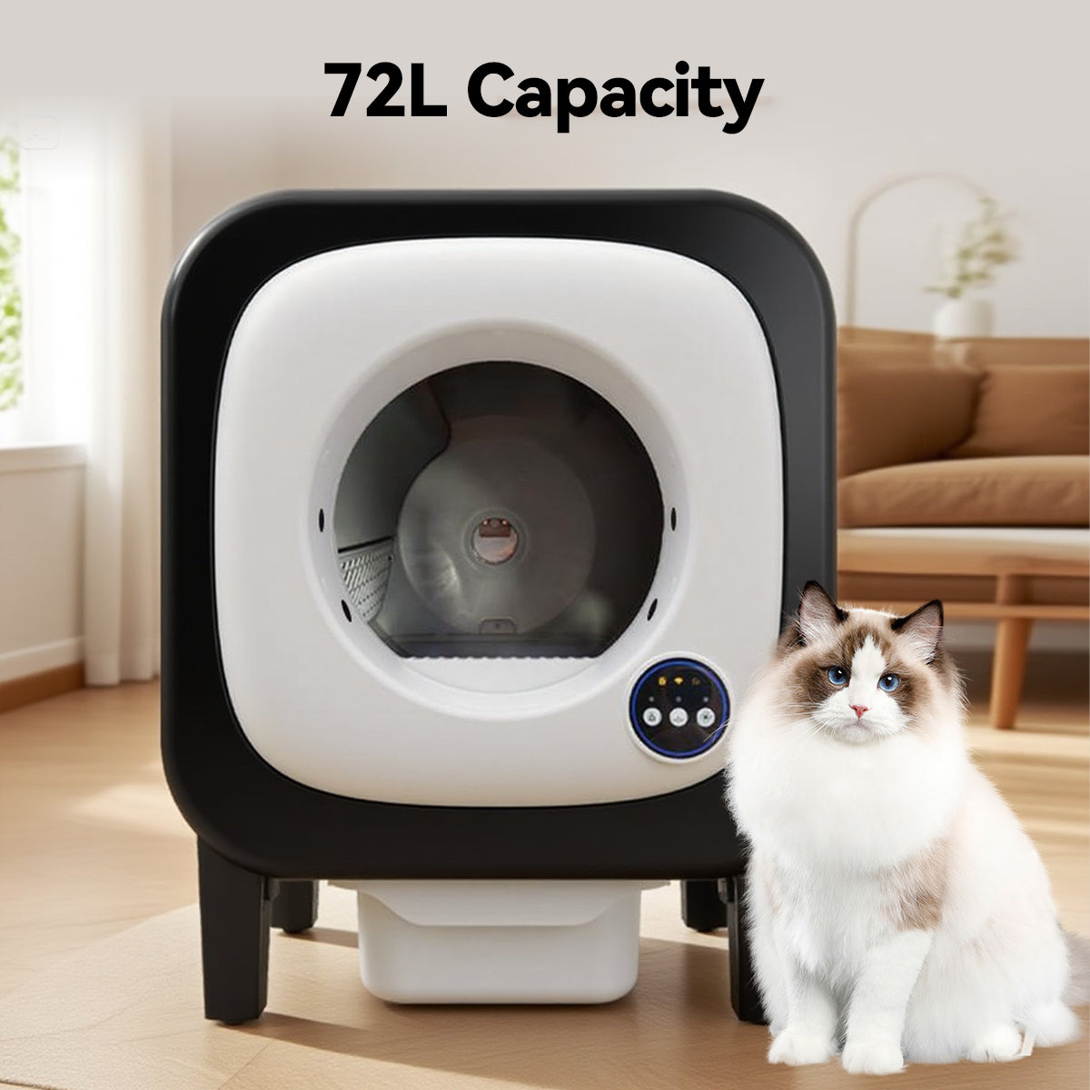 This Smart Cat self cleaning Litter box with 72L Capacity